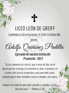 Sentidas Condolencias