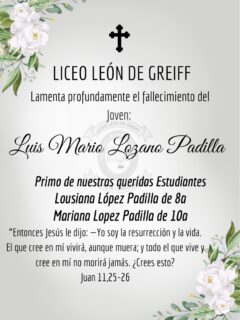 Sentidas condolencias #somoslilegre #liceoleondegreiff #somoscomunidad