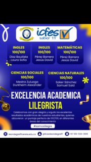 🏆📚 ¡Orgullo del Liceo León de Greiff! 📚🏆

Celebramos con gran alegría y orgullo los excelentes resultados académicos de nuestros estudiantes, quienes obtuvieron un puntaje perfecto de 100/100 en diferentes áreas del conocimiento en las pasadas pruebas icfes saber 11.

🌟 Inglés ✅ Laura Sofia Díaz Bautista ✅ Jesús David Pérez Barrera

🌟 Matemáticas ✅ Jesús David Pérez Barrera

🌟 Ciencias Sociales ✅ Durkheim Alexander Mestra Zuluaga

🌟 Ciencias Naturales ✅ Samuel Said Saker Sánchez

Estos logros son el reflejo del esfuerzo, la disciplina y el compromiso de nuestros estudiantes, así como del acompañamiento de sus familias y docentes.

👏 ¡Felicitaciones por demostrar que la excelencia académica es posible cuando se trabaja con dedicación y pasión!

💙💛 En el Liceo León de Greiff seguimos formando líderes, soñadores y triunfadores.

#orgulloleóndegreiff #excelenciaacademica #puntajeperfecto #talentoestudiantil #educaciondecalidad LiceoLeónDeGreiff SomosExcelencia 🦁✨